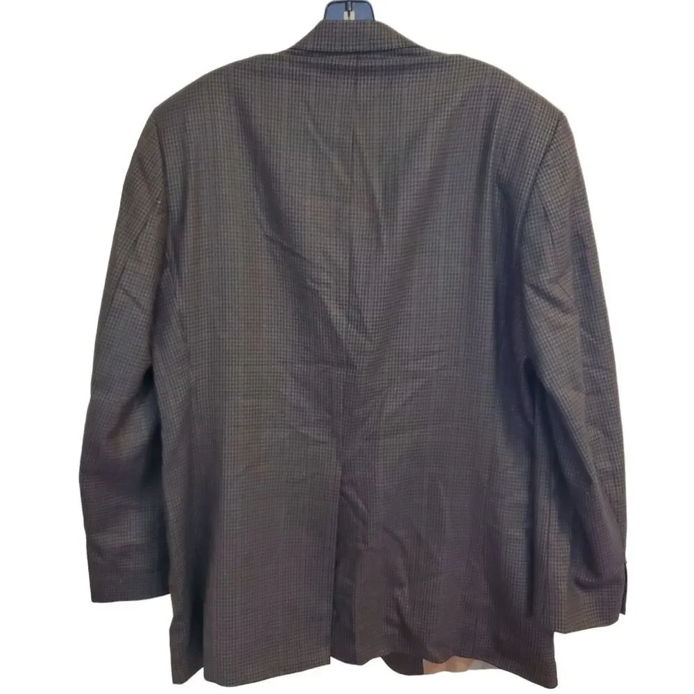 Ralph Lauren LRL Brown Houndstooth‎ wool Mens Blazer Jacket Sports Coat Size 42L